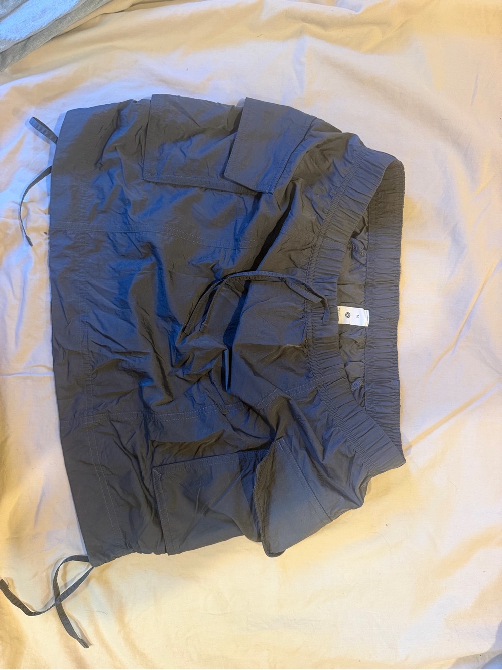 Woman Gray Drawstring Swim/Active Skirt